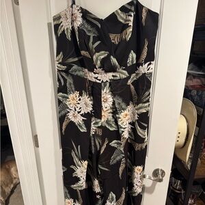 Floral Black Strapless jumpsuit